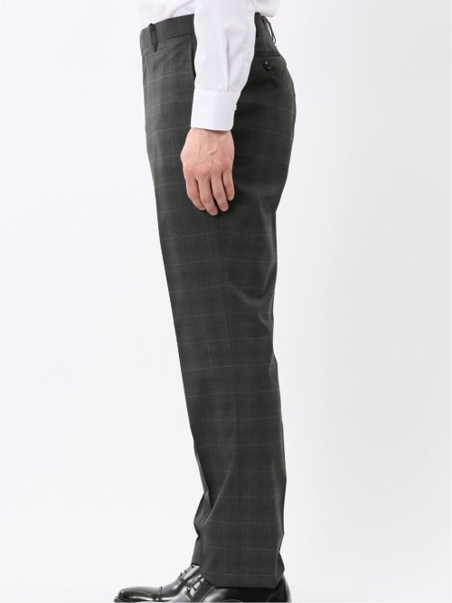 ストレッチウォッシャブル レギュラーフィット 2ボタン2ピーススーツ チェックグレー