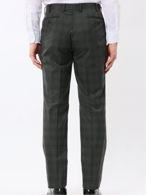 ストレッチウォッシャブル レギュラーフィット 2ボタン2ピーススーツ チェックグレー