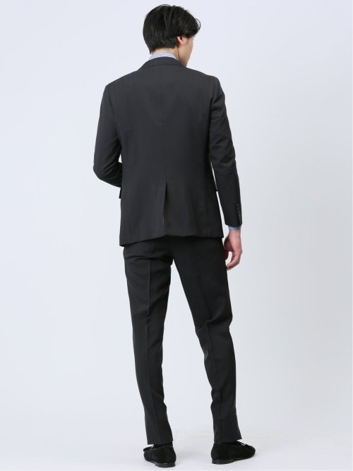 ストレッチウォッシャブル スリムフィット 2ボタン3ピーススーツ ソラーロ黒