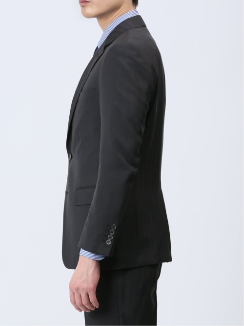 ストレッチウォッシャブル スリムフィット 2ボタン3ピーススーツ ソラーロ黒