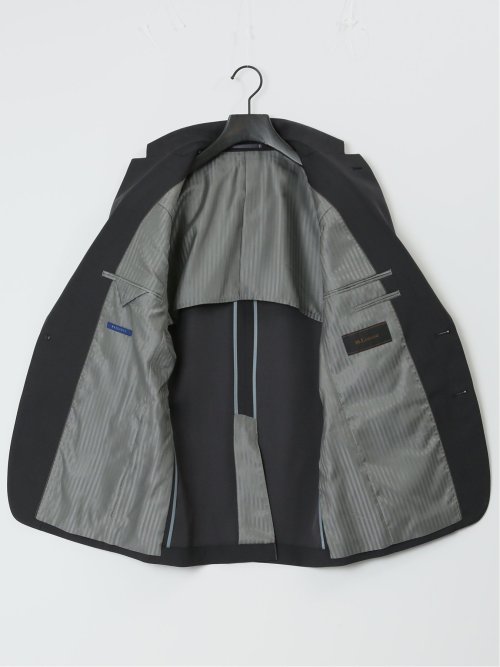 ストレッチウォッシャブル スリムフィット 2ボタン3ピーススーツ ソラーロ黒