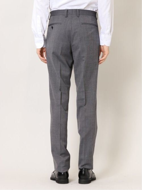 ウール混 スリムフィット 2ボタン3ピーススーツ ヘリンボングレー