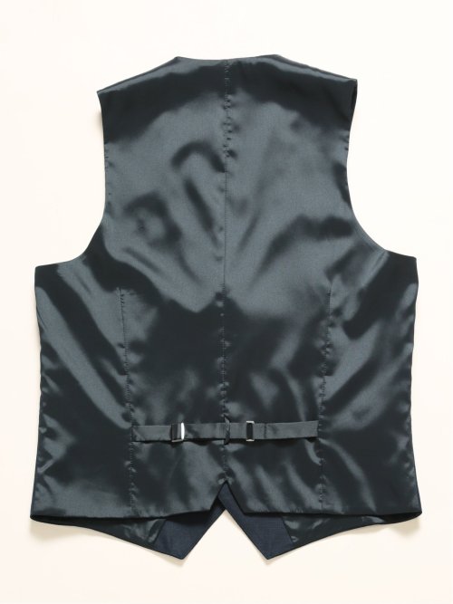 シルク混ウール レギュラーフィット 2ボタン3ピーススーツ 組織紺