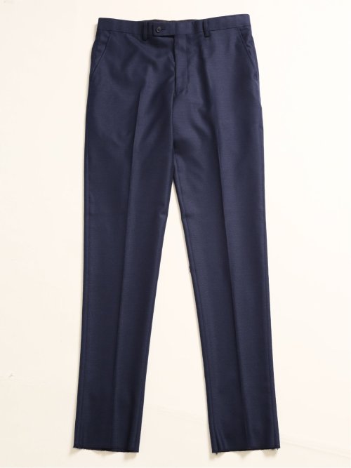 シルク混ウール レギュラーフィット 2ボタン3ピーススーツ 組織紺