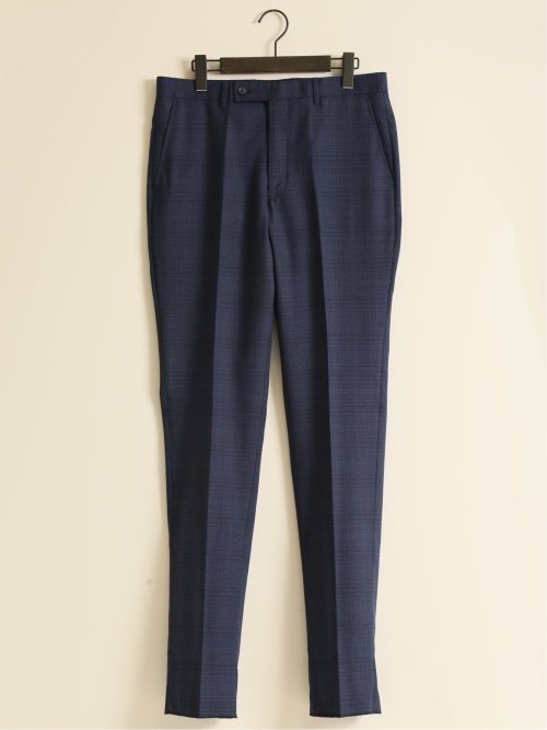 シルク混ウール レギュラーフィット 2ボタン3ピーススーツ 組織紺