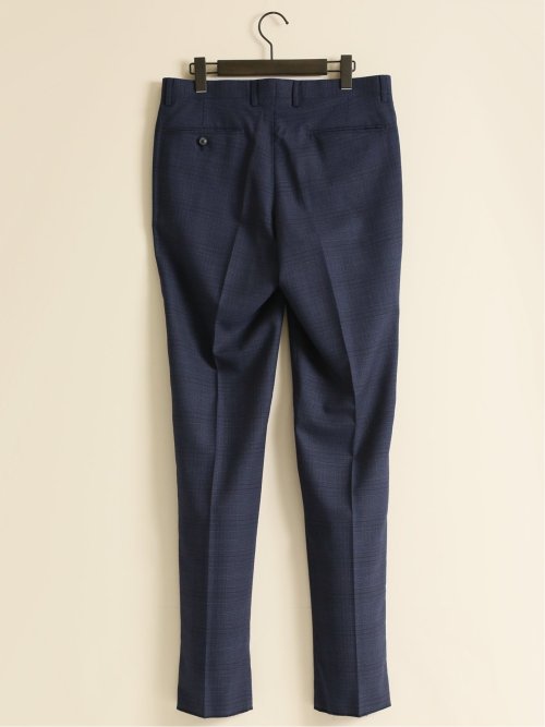 シルク混ウール レギュラーフィット 2ボタン3ピーススーツ 組織紺