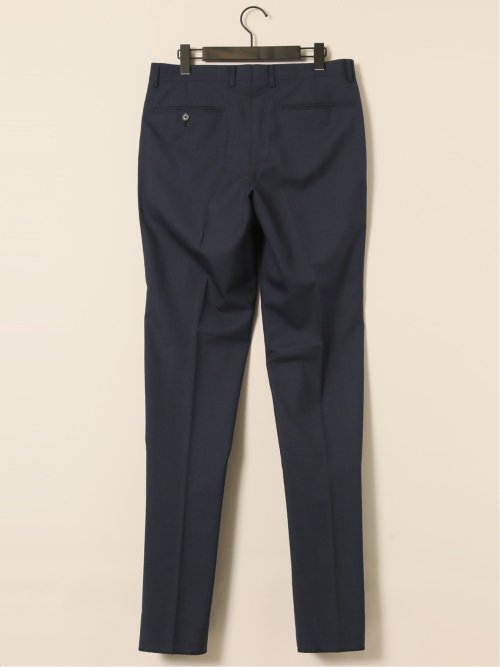 シルク混ウール レギュラーフィット 2ボタン3ピーススーツ 無地紺