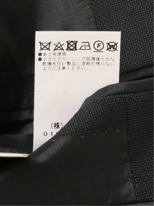 シルク混ウール レギュラーフィット 2ボタン3ピーススーツ 無地紺