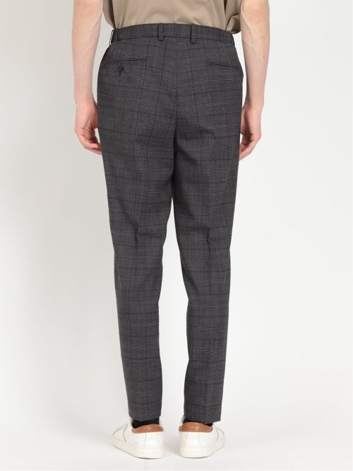 ウール混 軽量 2ボタン2ピーススーツ グレンチェックグレー