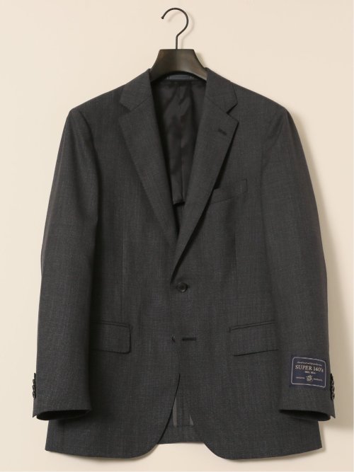 シルク混ウール レギュラーフィット 2ボタン3ピーススーツ 無地グレー
