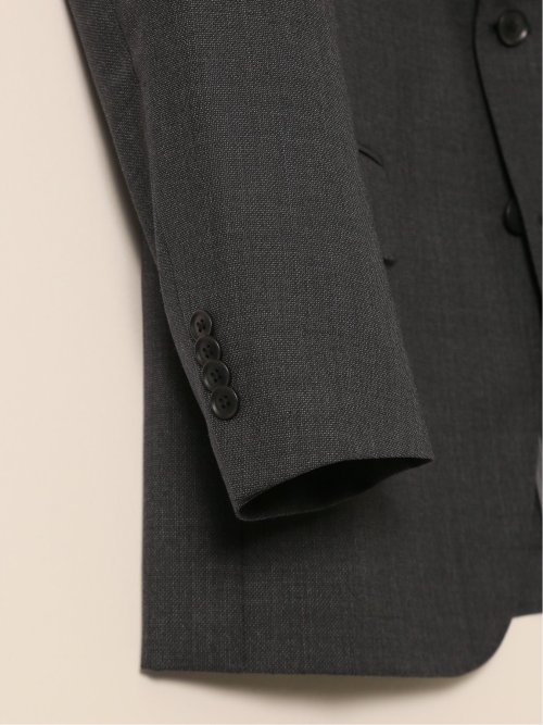 シルク混ウール レギュラーフィット 2ボタン3ピーススーツ 無地グレー