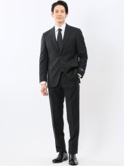 マルゾット ウール レギュラーフィット 2ボタン 2ピース スーツ ストライプ紺