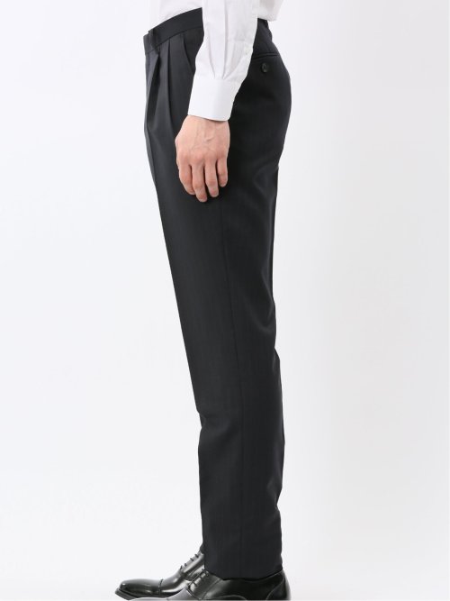 マルゾット ウール レギュラーフィット 2ボタン 2ピース スーツ ストライプ紺