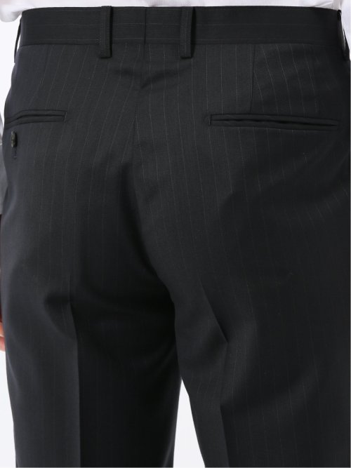 マルゾット ウール レギュラーフィット 2ボタン 2ピース スーツ ストライプ紺