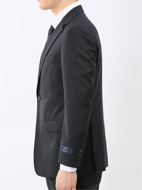 マルゾット ウール レギュラーフィット 2ボタン 2ピース スーツ ストライプ紺