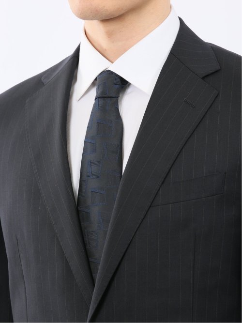 マルゾット ウール レギュラーフィット 2ボタン 2ピース スーツ ストライプ紺