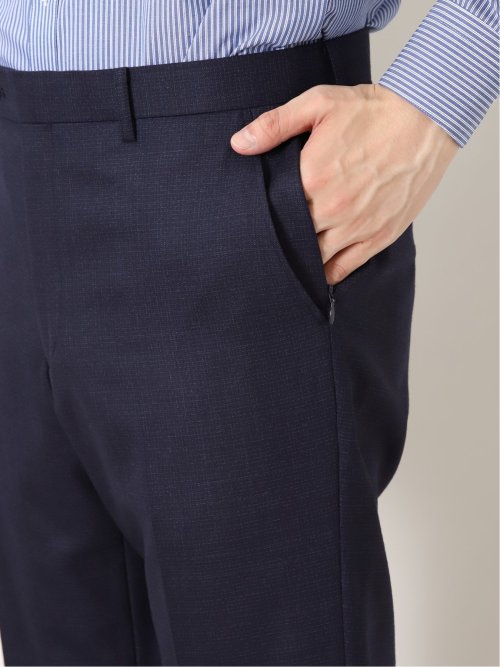 シルク混ウール レギュラーフィット 2ボタン3ピーススーツ 杢紺