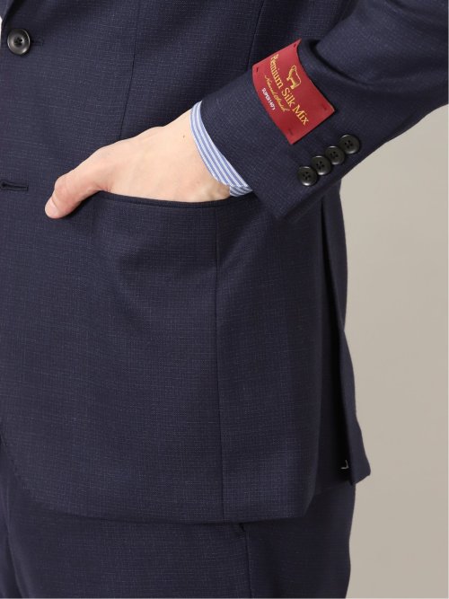 NEWYORKER シルク混　スーツ　サイズ違い3点セット　春夏　紺 撥水】PREMIUM CLOTH ピンチェック スーツ(11023103-2024