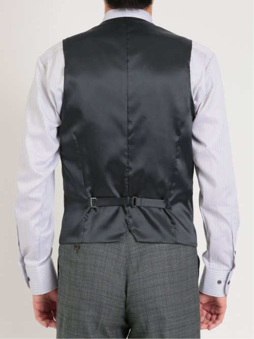 シルク混ウール レギュラーフィット 2ボタン3ピーススーツ 杢チェック