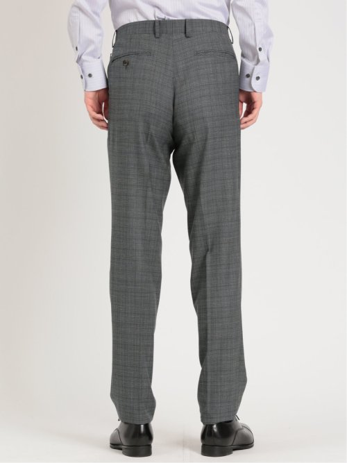 シルク混ウール レギュラーフィット 2ボタン3ピーススーツ 杢チェック