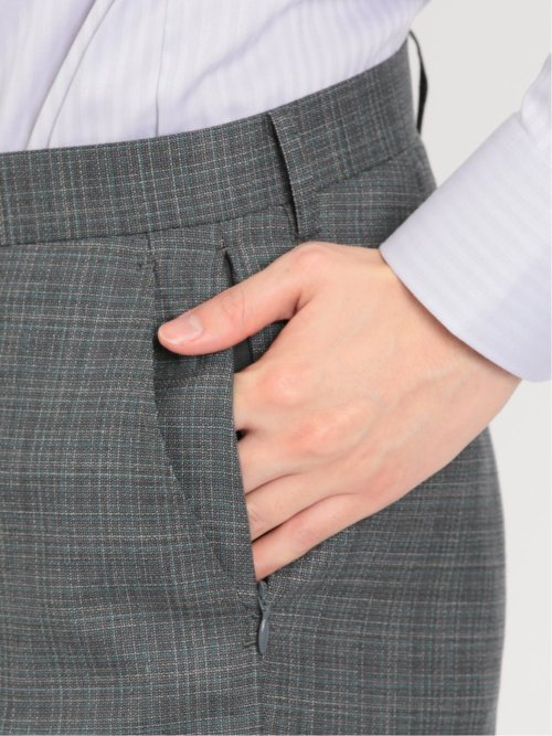 シルク混ウール レギュラーフィット 2ボタン3ピーススーツ 杢チェック