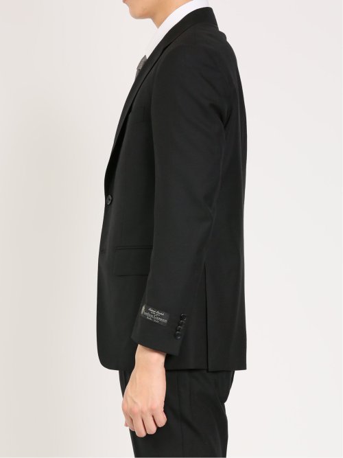 ウール レギュラーフィット 2ボタン3ピーススーツ 無地黒