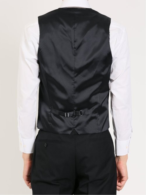 ウール レギュラーフィット 2ボタン3ピーススーツ 無地黒(Y4 05黒