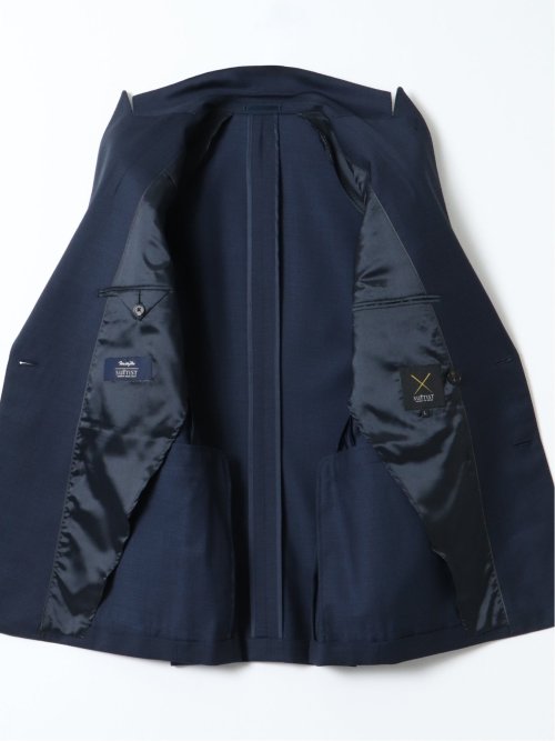 マルゾット ウール レギュラーフィット ダブル 2ピース スーツ 組織紺