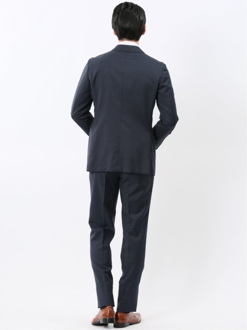 マルゾット ウール レギュラーフィット ダブル 2ピース スーツ 組織紺