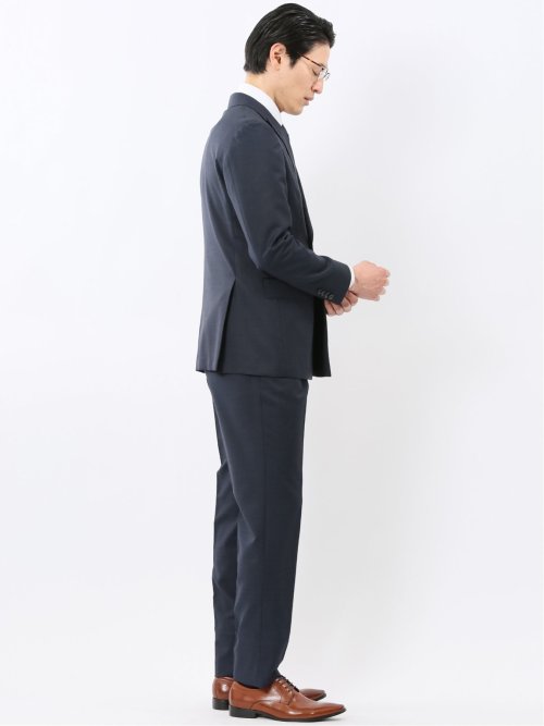 マルゾット ウール レギュラーフィット ダブル 2ピース スーツ 組織紺