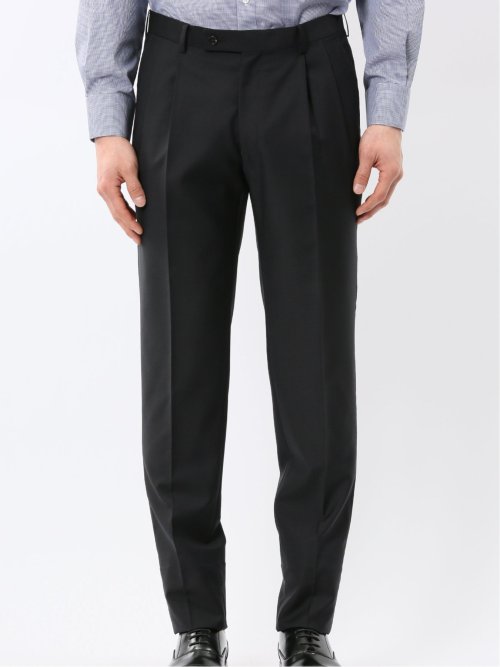 マルゾット ウール レギュラーフィット 2ボタン 3ピース スーツ 組織黒