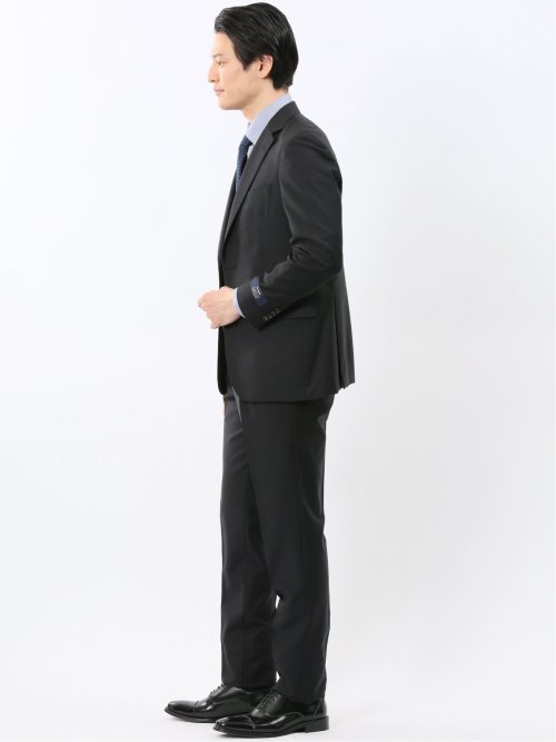 マルゾット ウール レギュラーフィット 2ボタン 3ピース スーツ 組織黒