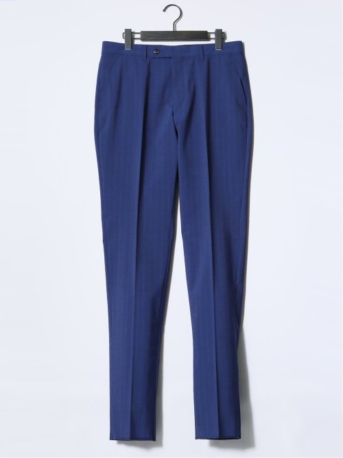 マルゾット/Marzotto ウール混 レギュラーフィット 2ボタン3ピーススーツ ストライプ青