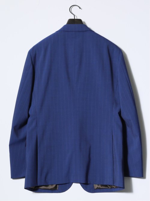 マルゾット/Marzotto ウール混 レギュラーフィット 2ボタン3ピーススーツ ストライプ青