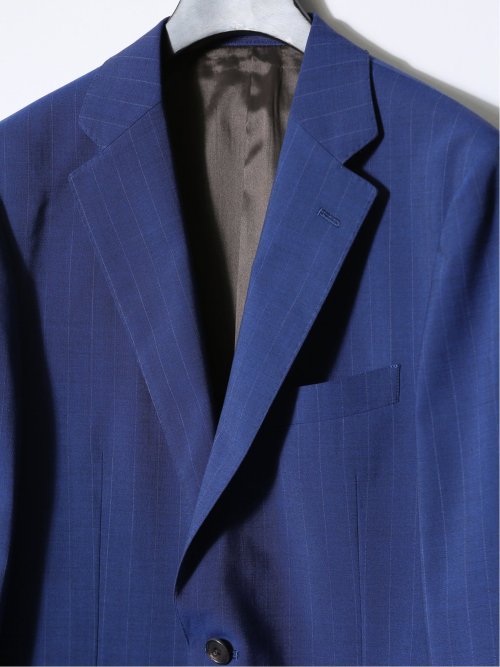 マルゾット/Marzotto ウール混 レギュラーフィット 2ボタン3ピーススーツ ストライプ青