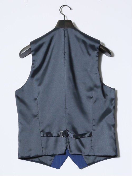 マルゾット/Marzotto ウール混 レギュラーフィット 2ボタン3ピーススーツ ストライプ青