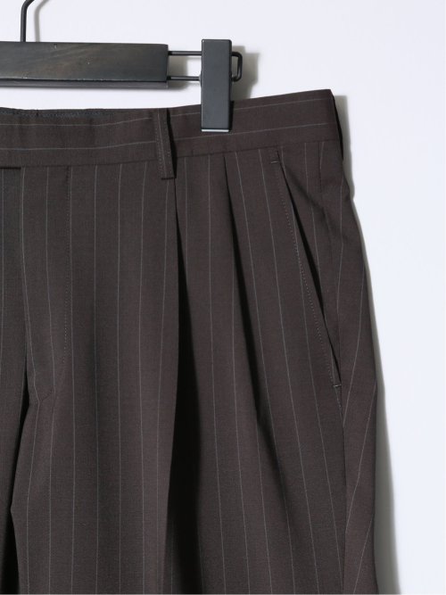 マルゾット/Marzotto ウール混 レギュラーフィット 2ボタン2ピーススーツ ストライプ茶