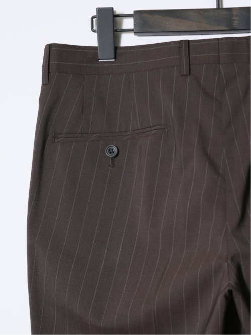 マルゾット/Marzotto ウール混 レギュラーフィット 2ボタン2ピーススーツ ストライプ茶