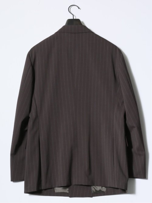 マルゾット/Marzotto ウール混 レギュラーフィット 2ボタン2ピーススーツ ストライプ茶