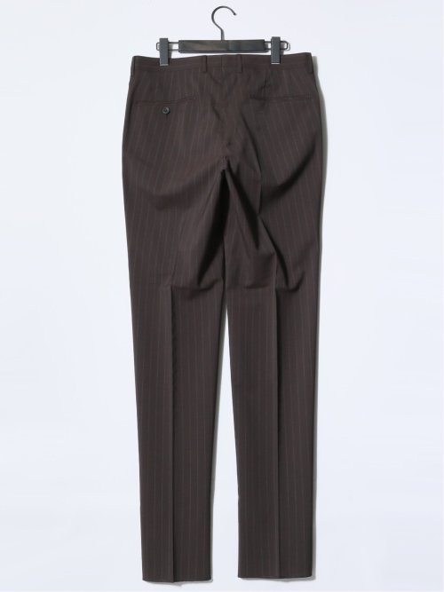 マルゾット/Marzotto ウール混 レギュラーフィット 2ボタン2ピーススーツ ストライプ茶