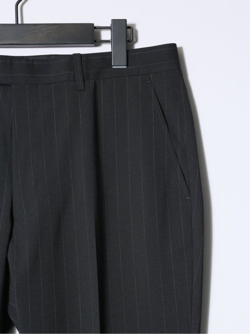 マルゾット/Marzotto ウール混 レギュラーフィット 2ボタン3ピーススーツ ストライプ黒