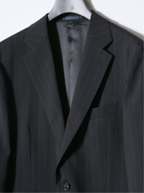 マルゾット/Marzotto ウール混 レギュラーフィット 2ボタン3ピーススーツ ストライプ黒