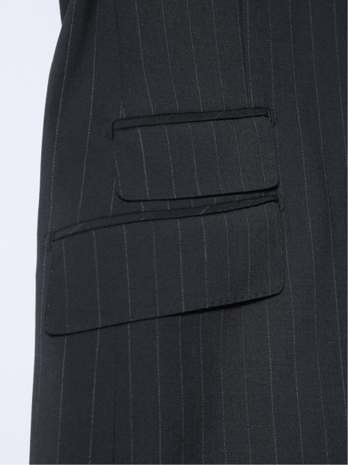 マルゾット/Marzotto ウール混 レギュラーフィット 2ボタン3ピーススーツ ストライプ黒