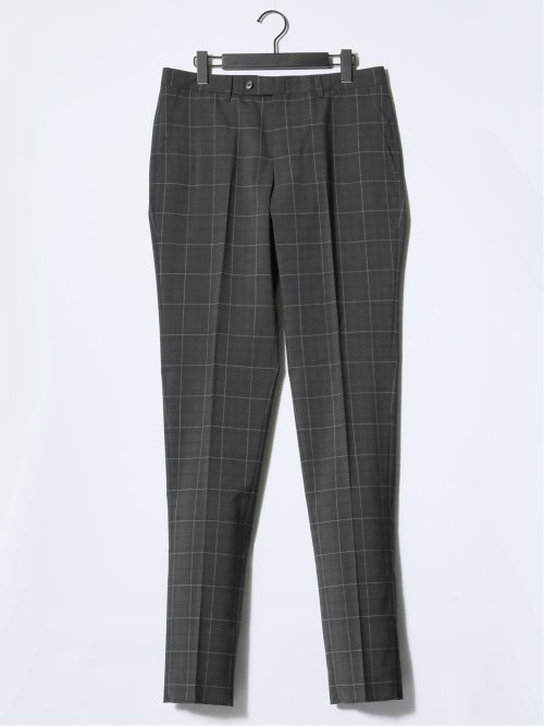 マルゾット/Marzotto ウール混 レギュラーフィット 2ボタン3ピーススーツ チェックグレー