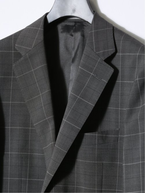 マルゾット/Marzotto ウール混 レギュラーフィット 2ボタン3ピーススーツ チェックグレー