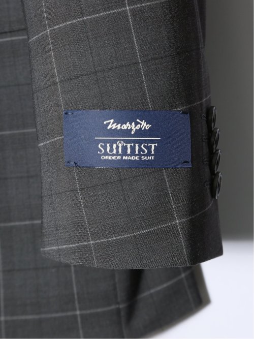 マルゾット/Marzotto ウール混 レギュラーフィット 2ボタン3ピーススーツ チェックグレー