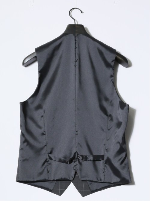 マルゾット/Marzotto ウール混 レギュラーフィット 2ボタン3ピーススーツ チェックグレー