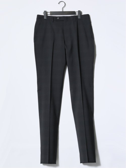 マルゾット/Marzotto ウール混 レギュラーフィット 2ボタン3ピーススーツ チェック黒