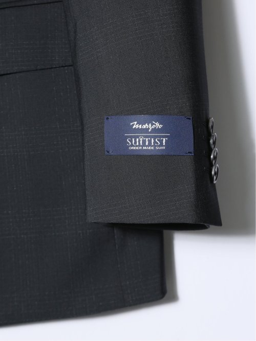 マルゾット/Marzotto ウール混 レギュラーフィット 2ボタン3ピーススーツ チェック黒