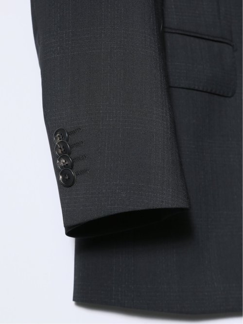 マルゾット/Marzotto ウール混 レギュラーフィット 2ボタン3ピーススーツ チェック黒